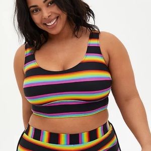 Torrid Rainbow Striped Bikini Top